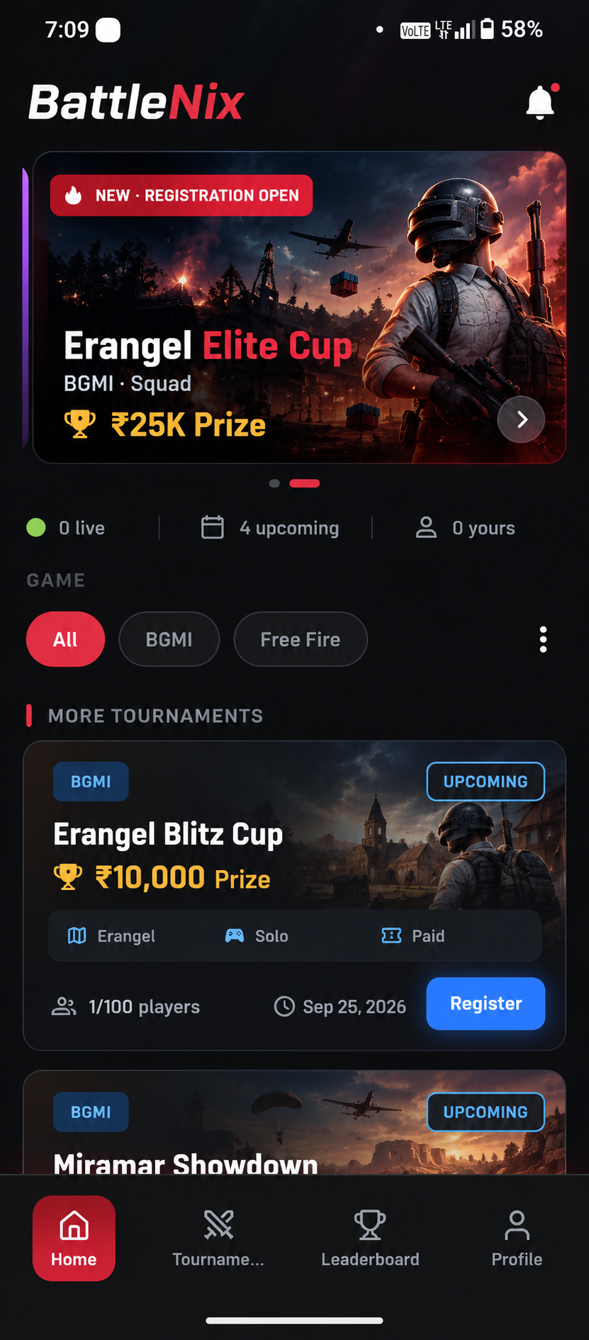 Home: Browse live and upcoming tournaments